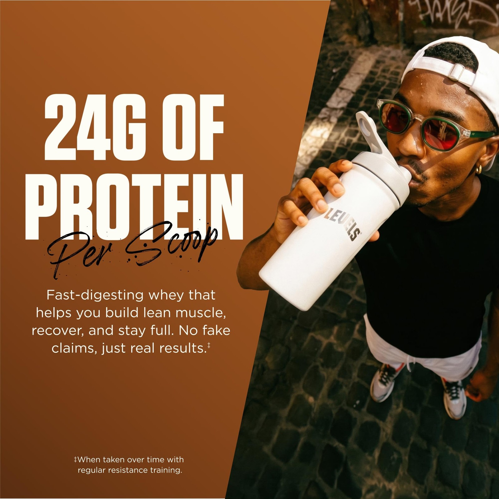 Levels Grass Fed Whey Protein Powder, No Artificials, 24G of Protein, Chocola…
