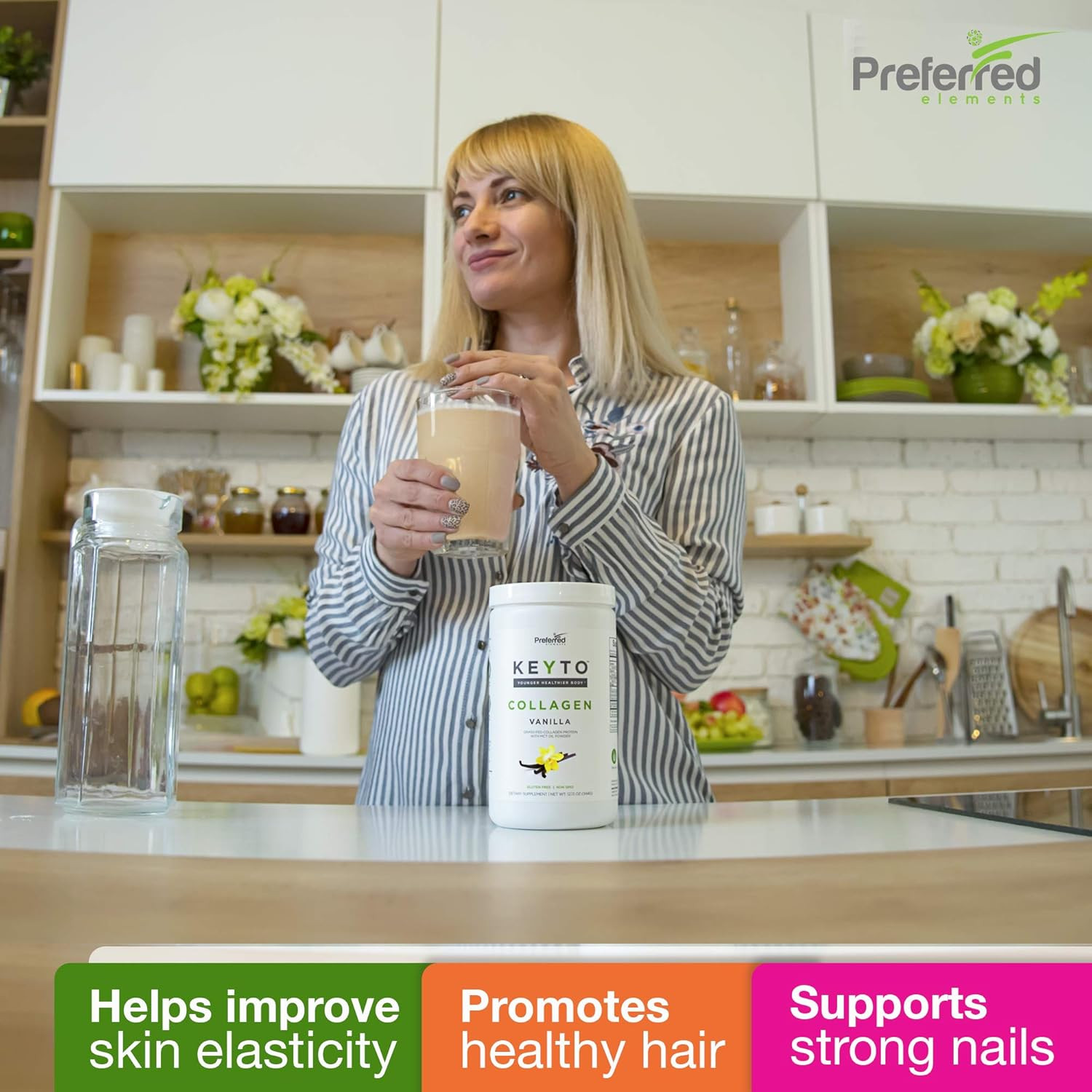 Keto Collagen Protein Powder with MCT Oil – Keto and Paleo Friendly Grass Fed an
