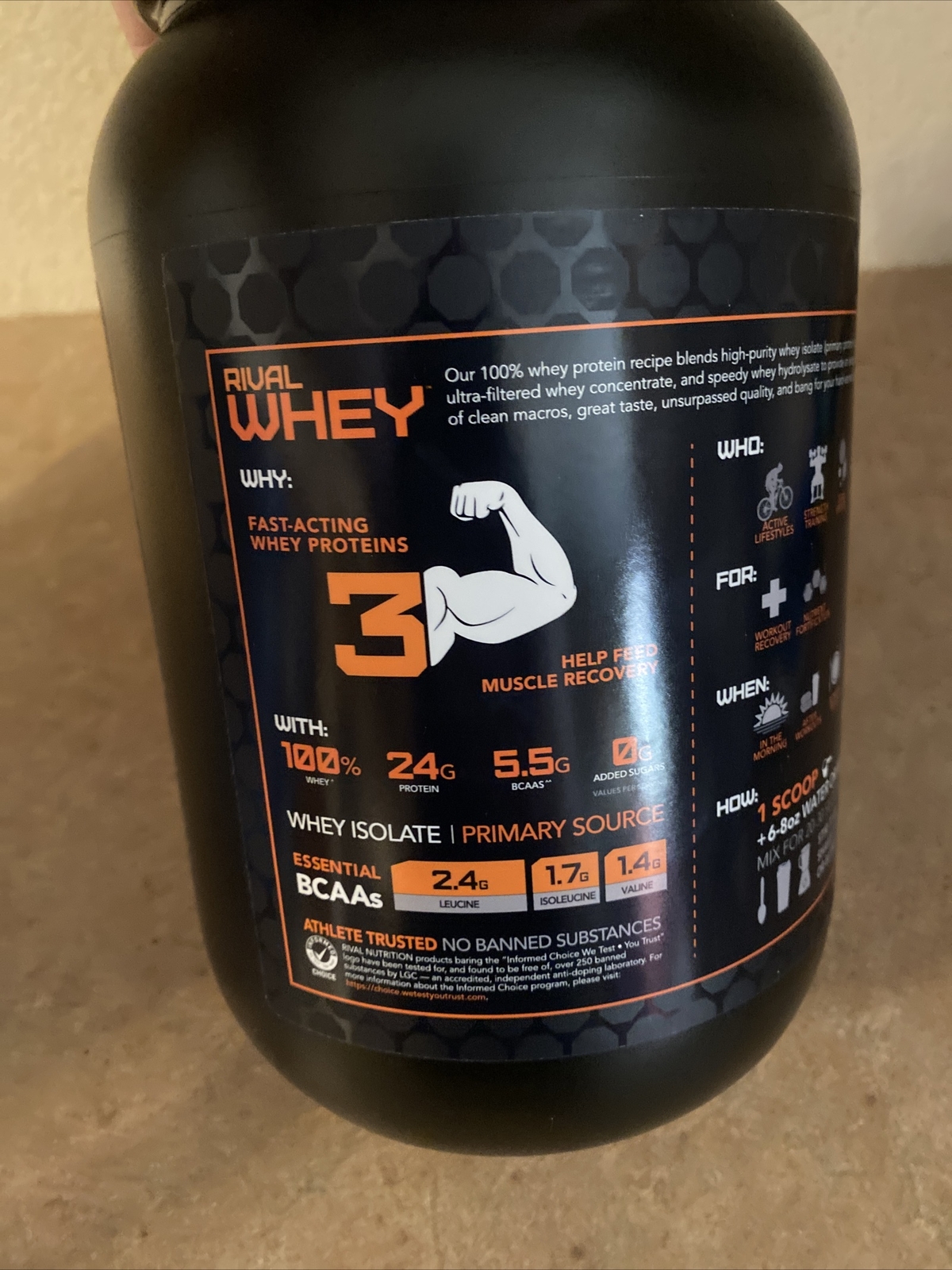 RIVAL NUTRITION :Whey Protein “ Fruity Cereal” 29 SERVINGS , Exp: 05/25