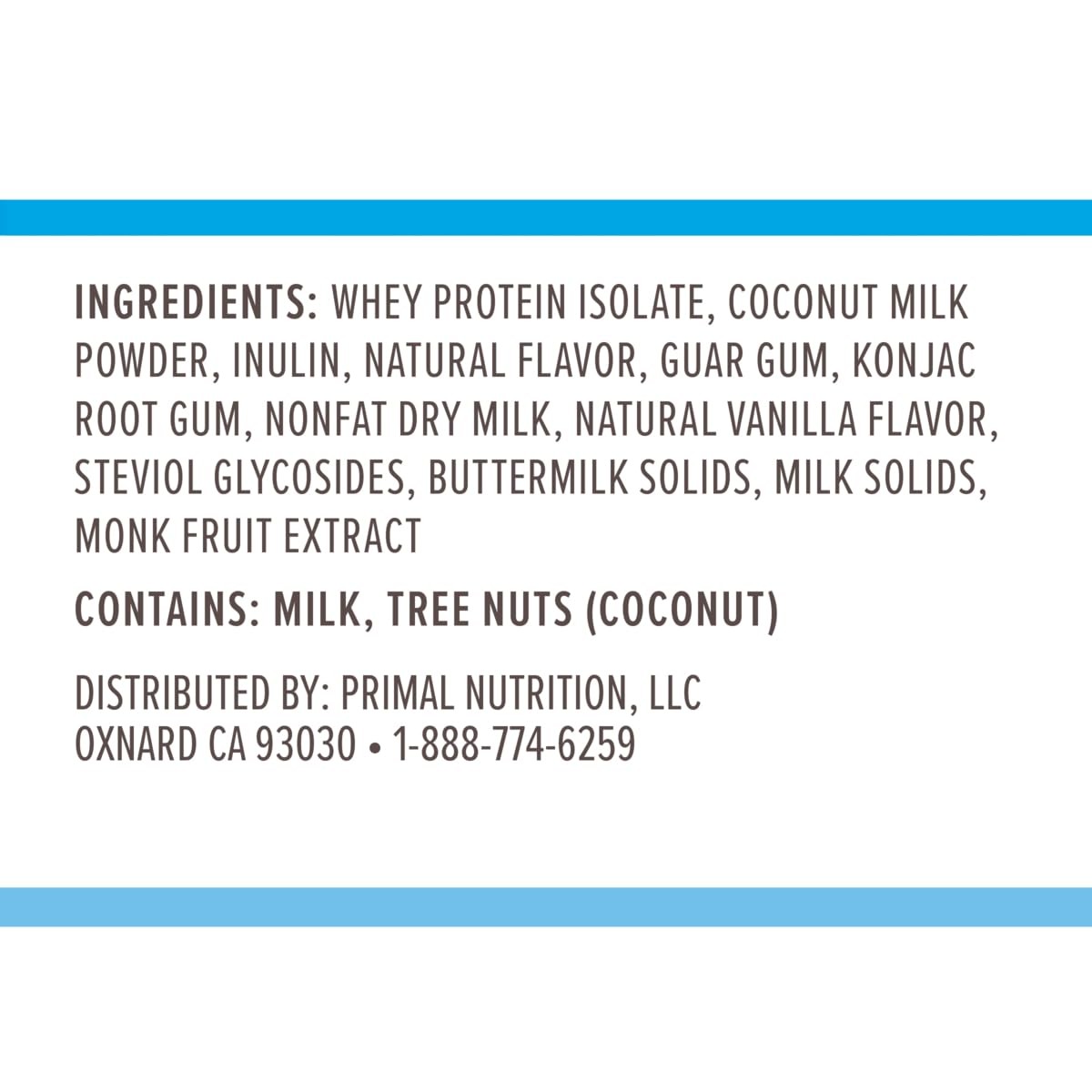 Primal Kitchen Primal Fuel Vanilla Coconut Whey Protein Drink Mix Gluten And