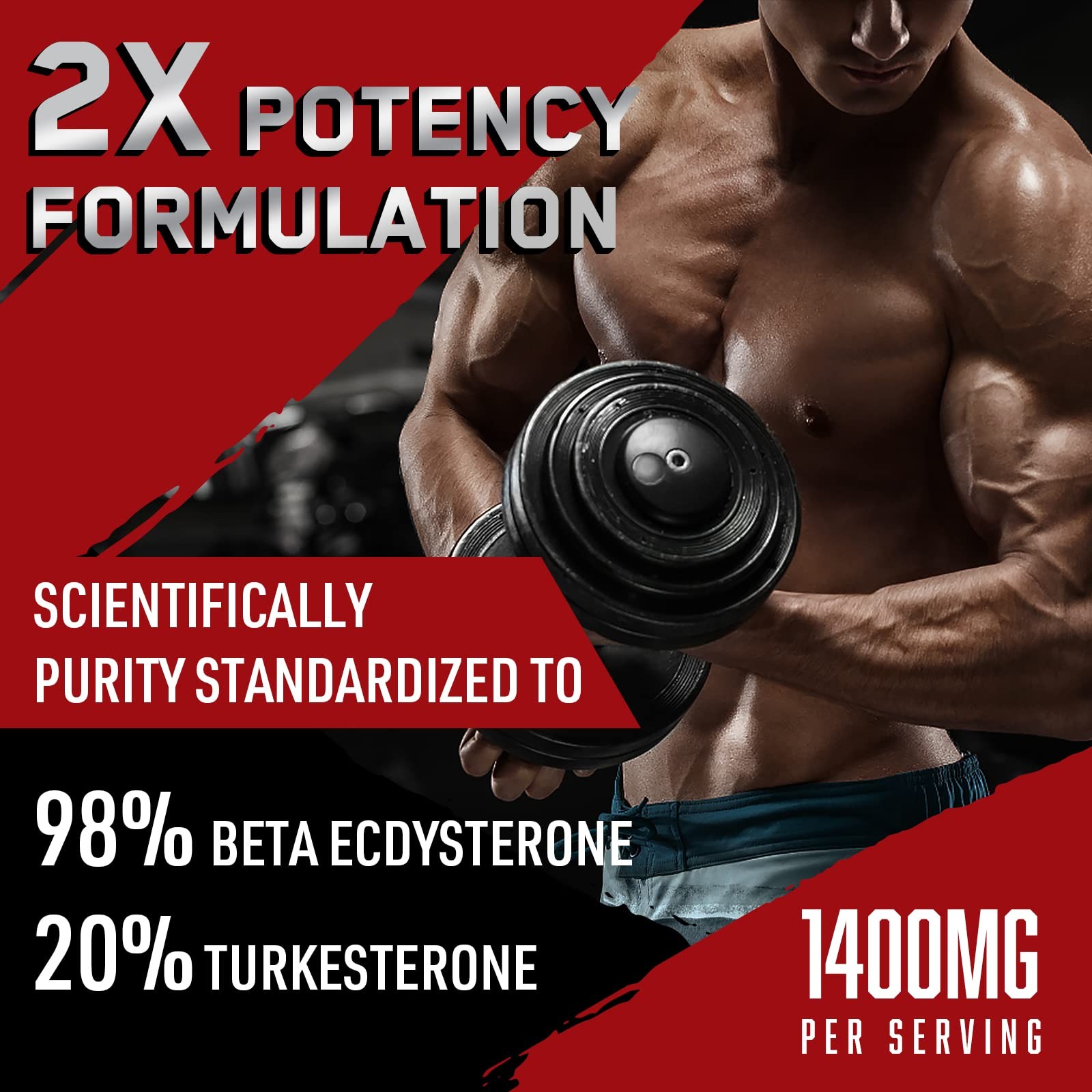 1400mg Beta Ecdysterone and Turkesterone Supplements, Maximized 98% Beta Ecdy…