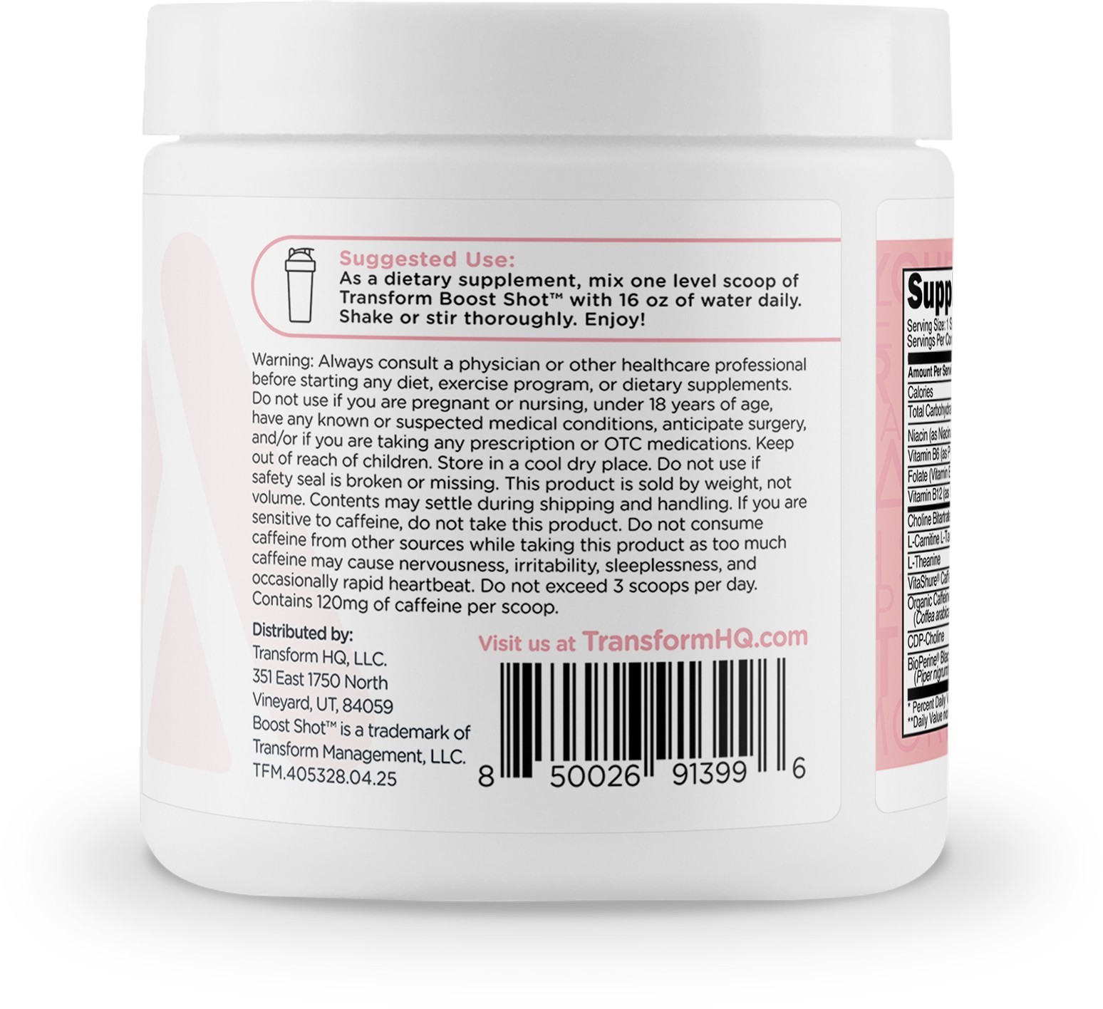 TransformHQ Boost Shot (Cotton Candy) 28 Servings- Powder Supplement