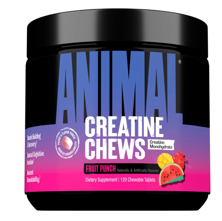 Animal Creatine Chews 5g Creatine Monohydrate Fruit Punch 30 Count
