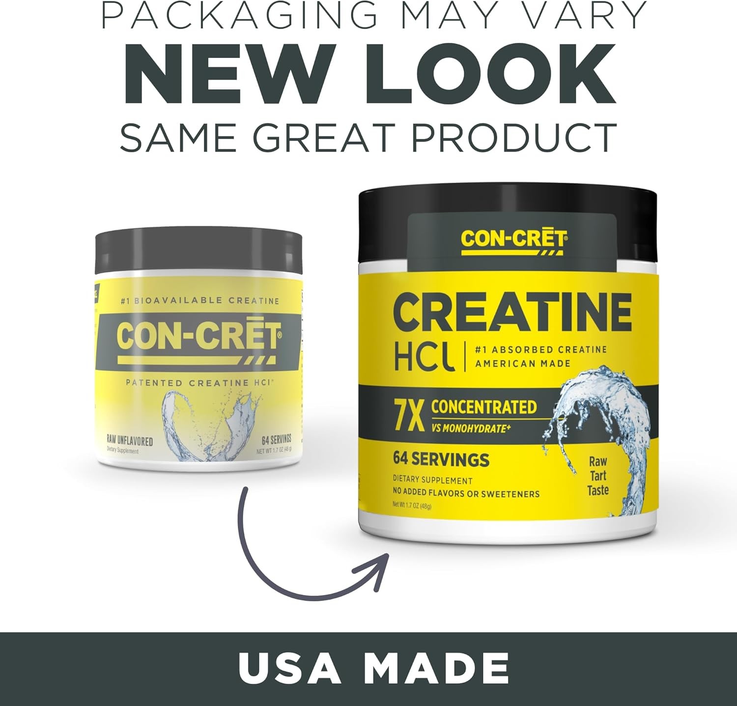 CON-CRET Creatine HCl Powder | Muscle, Cognitive, 64 Servings (Pack of 1)