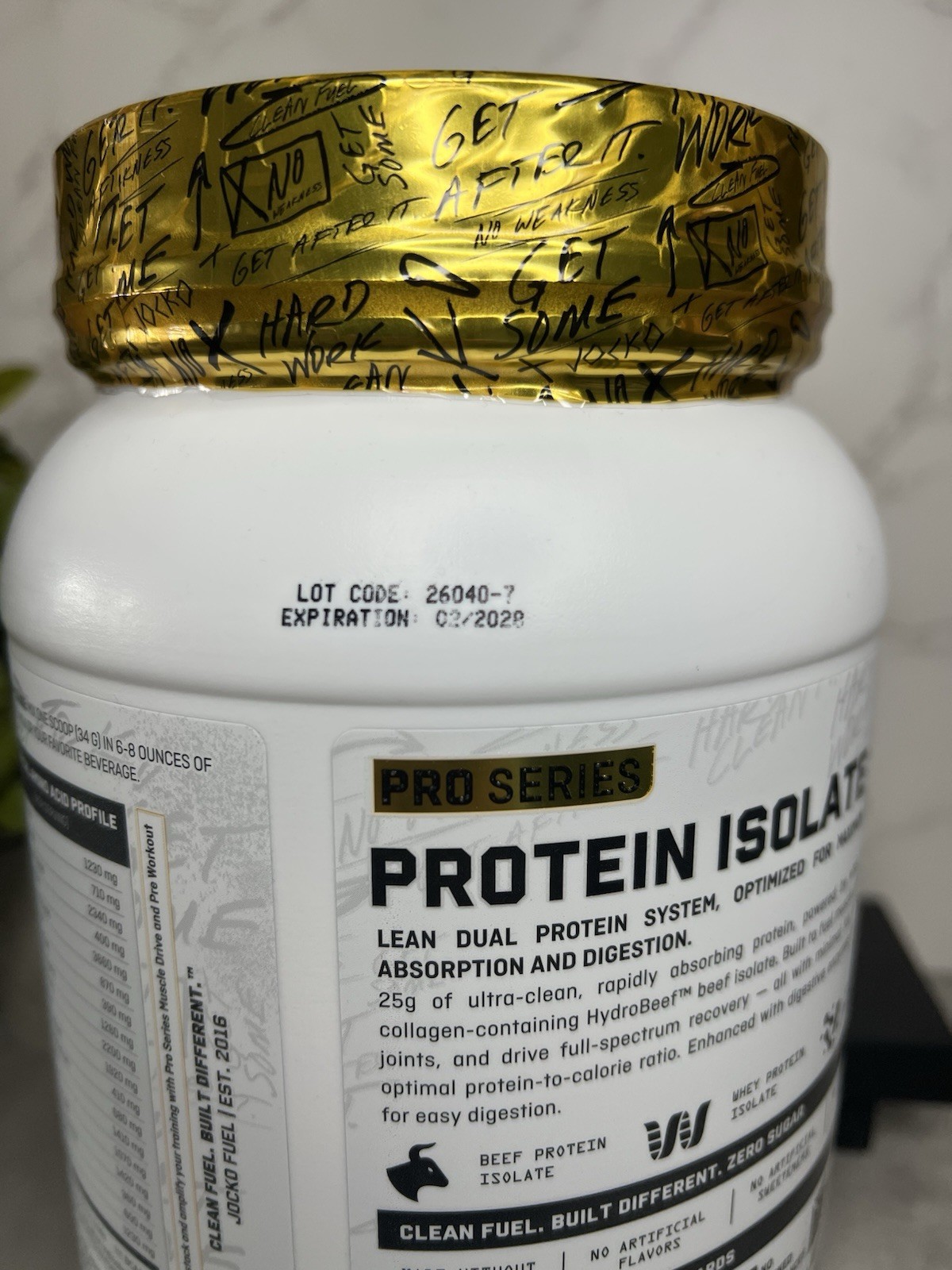 Jocko Fuel Pro Series Protein Isolate Powder Chocolate 29.98oz Exp 03/2029