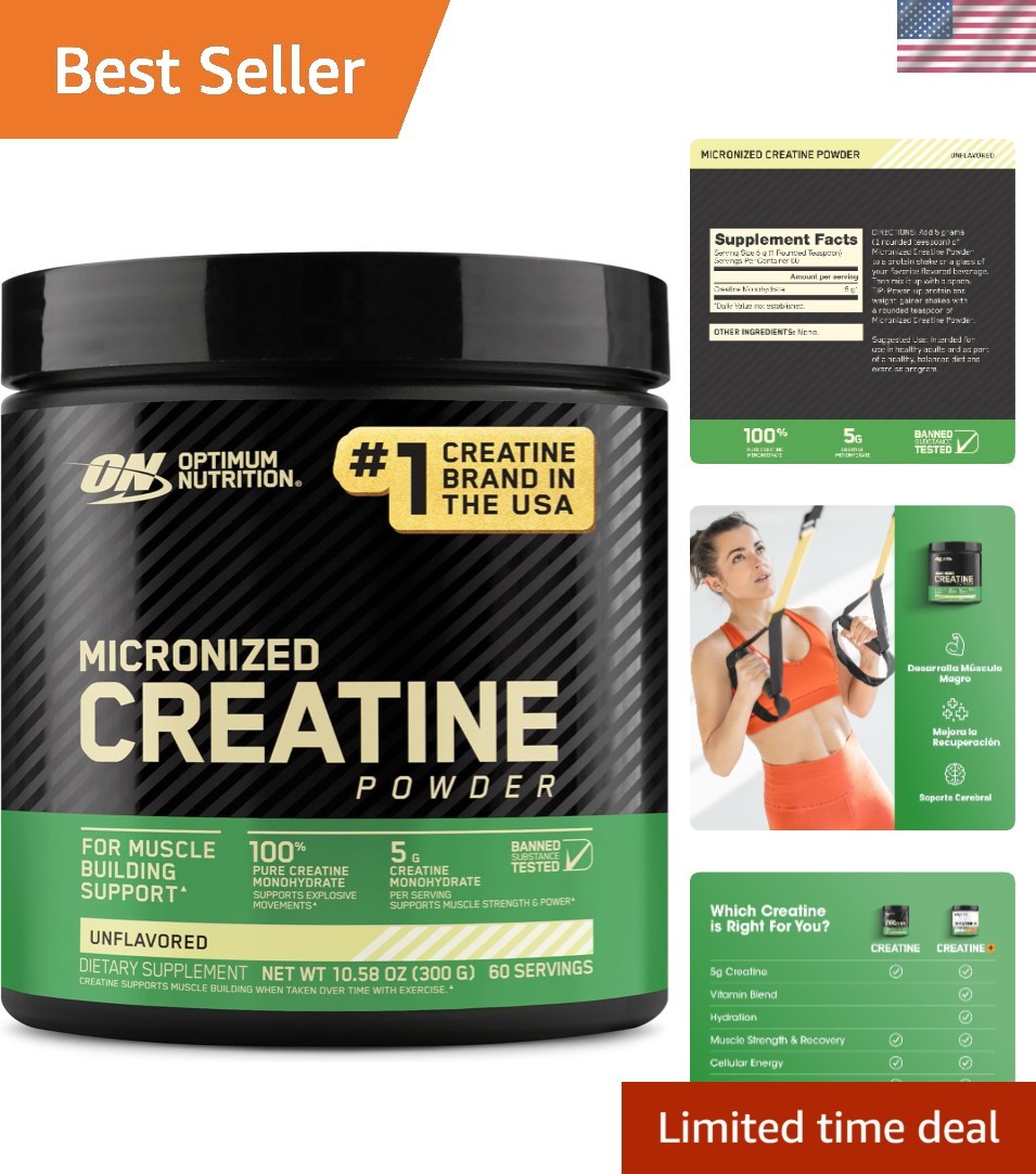 Optimum Nutrition Creatine Monohydrate, Unflavored Powder – 300g Power Booster