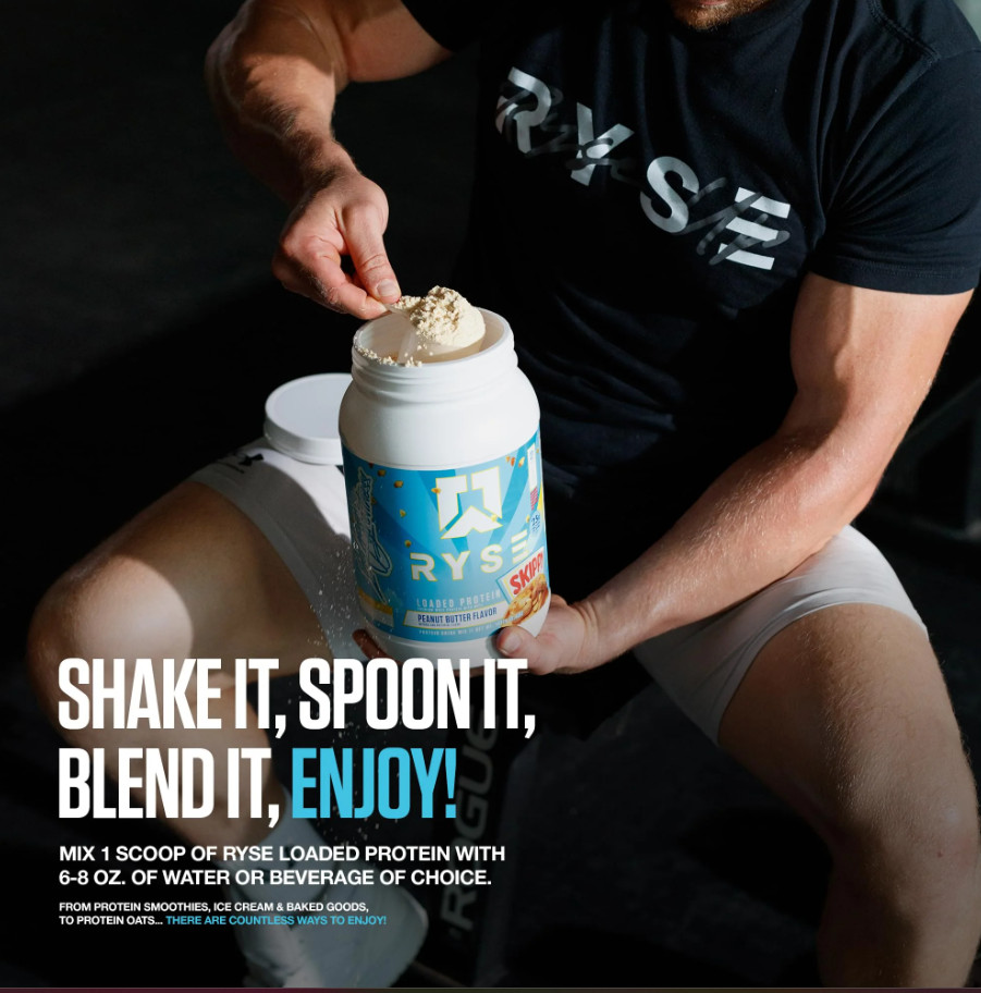RYSE Loaded Protein Powder – Skippy Peanut Butter – 27 Servings