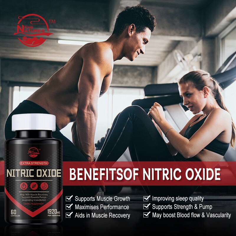 60 L-Arginine Capsule Nitric Oxide Testosterone Booster Energy Support Pills