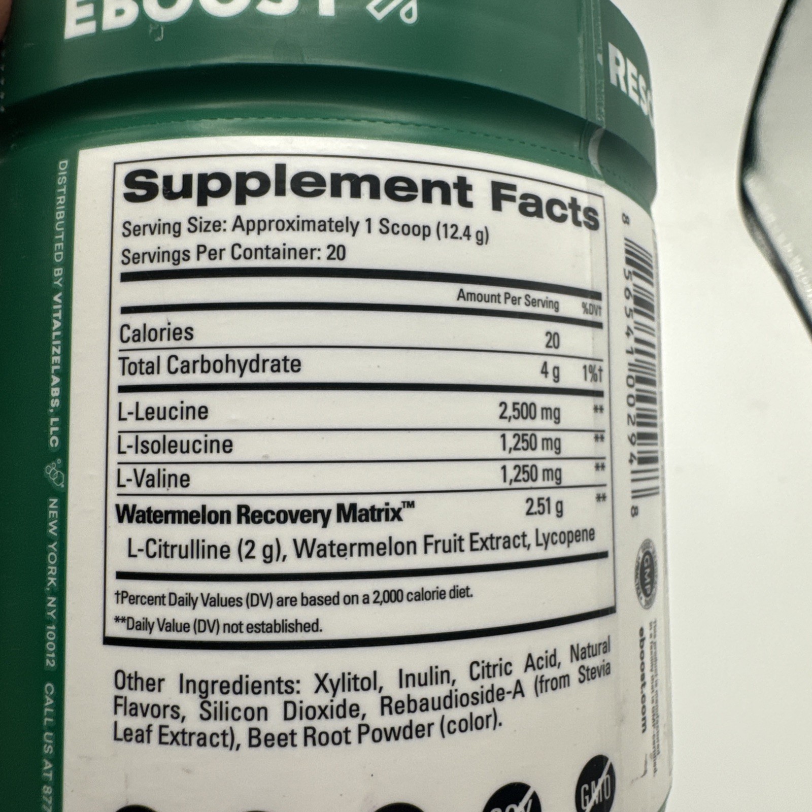 Eboost Post-Workout Recovery BCAA+ Watermelon Rescue Tub 8.74 oz Sealed 9/27