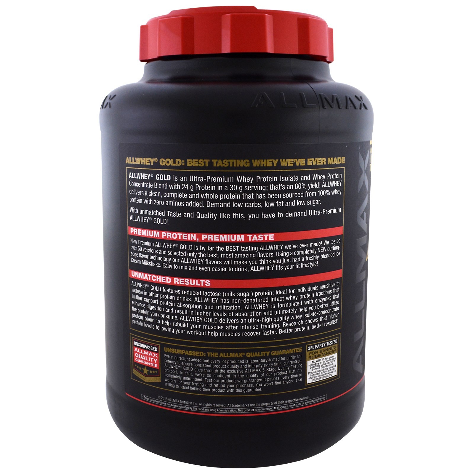 Gold AllWhey, Premium Whey Protein, Strawberry, 5 lbs (2.27 kg)