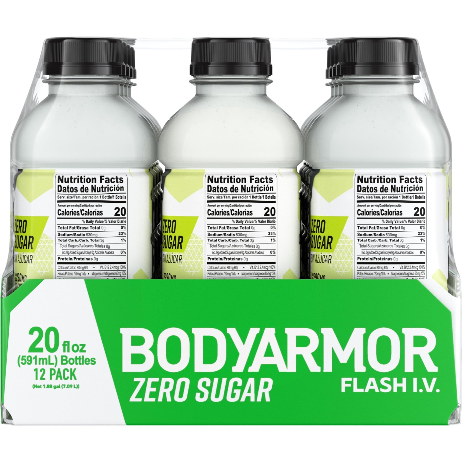 Zero Sugar Electrolyte Drink, Lemon Lime Hydration Beverage, 20 Fl Oz, Pack of 1