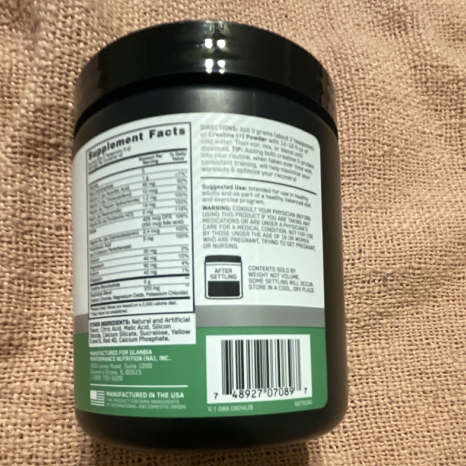 Optimum Nutrition Creatine+ Strawberry Peach 40 Servings Banned Substance Tested