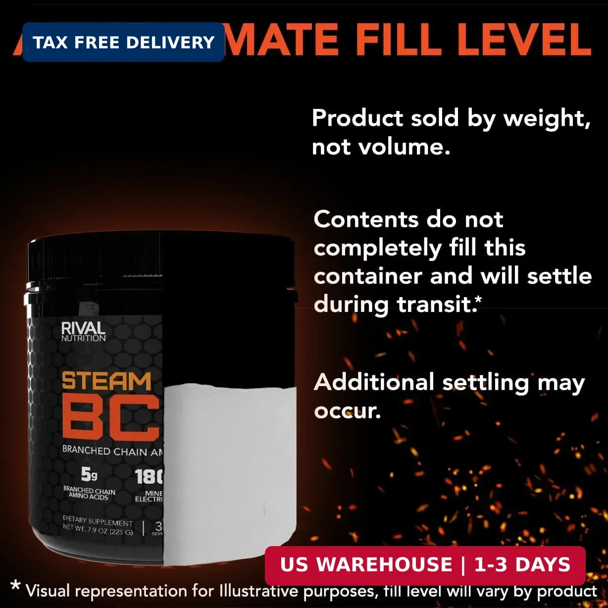 Rival Nutrition Steam BCAA Orange I 30 Servings I 5g Branched Chain Amino Acids