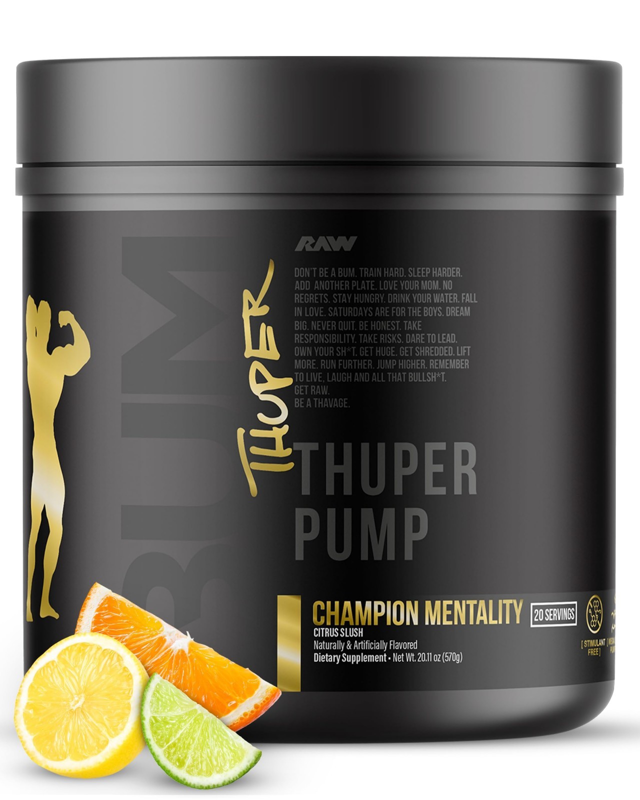 Caffeine-Free Pre Workout Powder – Max Muscle Pumps, Strength & Focus – 20 Servi