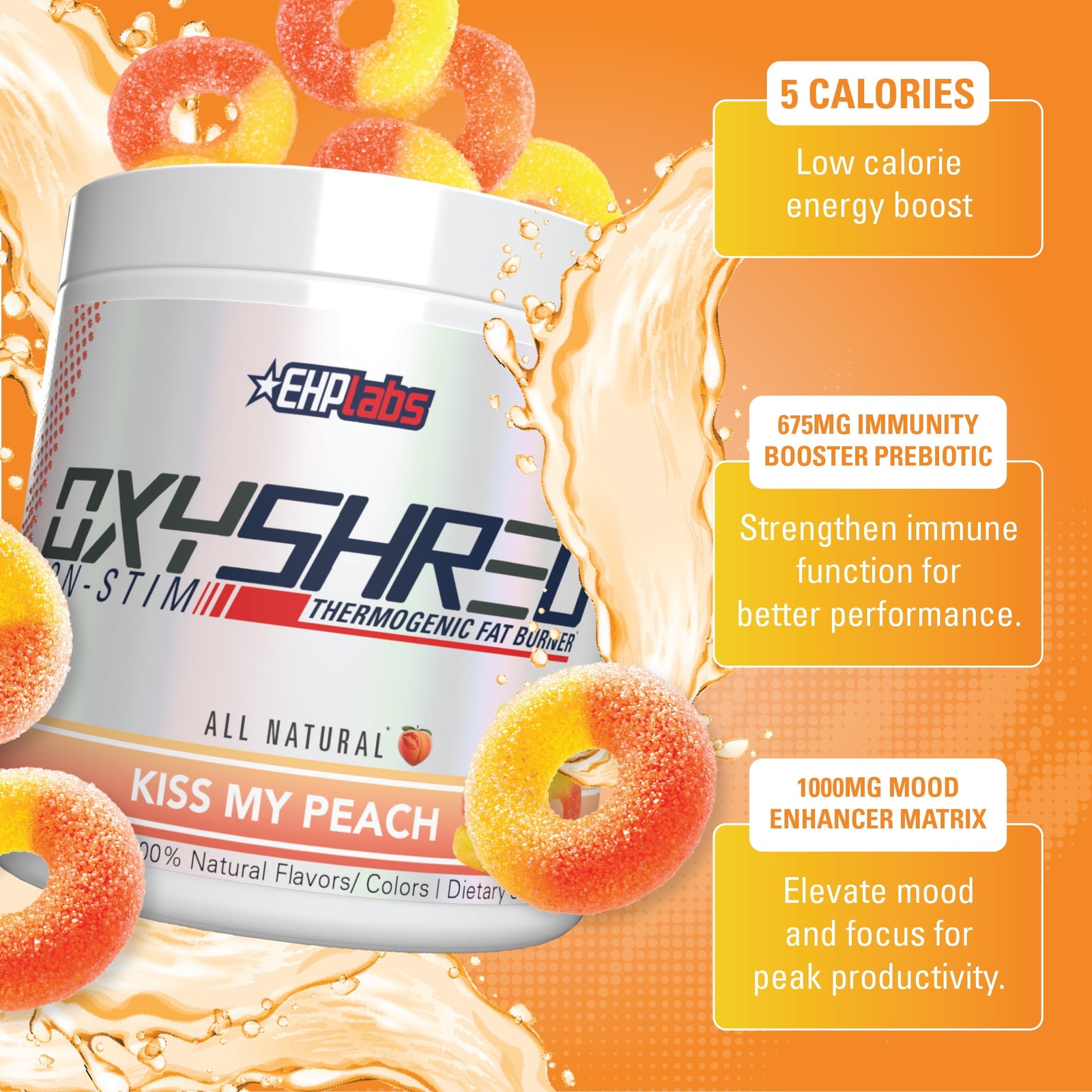 EHP LABS OxyShred Non Stimulant , Caffeine Free Pre-Workout Supplement