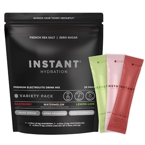 Sugar Free Electrolytes Powder Packets Pack – Watermelon, 20 Count Variety