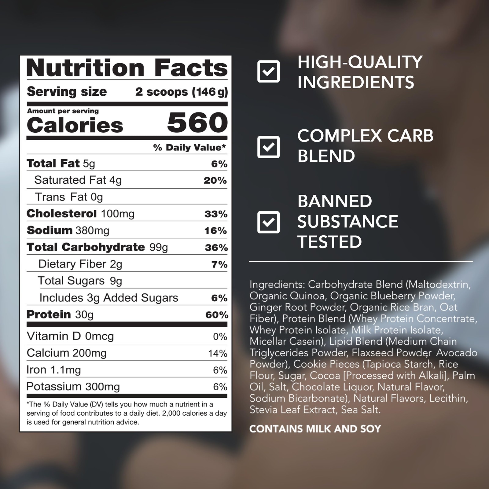 RIVAL NUTRITION Clean Gainer Cookies & Cream HighProtein Lean Gainer Powder I…