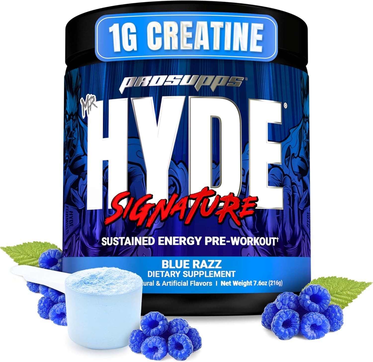 Mr. Hyde Signature Pre Workout – Advanced Endurance Drink 30 Servings Blue Razz