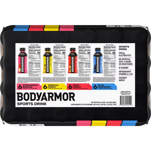 BODYARMOR Sports Drink Variety Pack 12 fl oz 24 Pack Electrolyte Hydration Mix