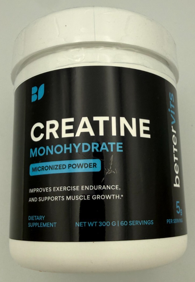 Bettervits Creatine Monohydrate Micronized Powder Dietary Supplement Net Wt 300g