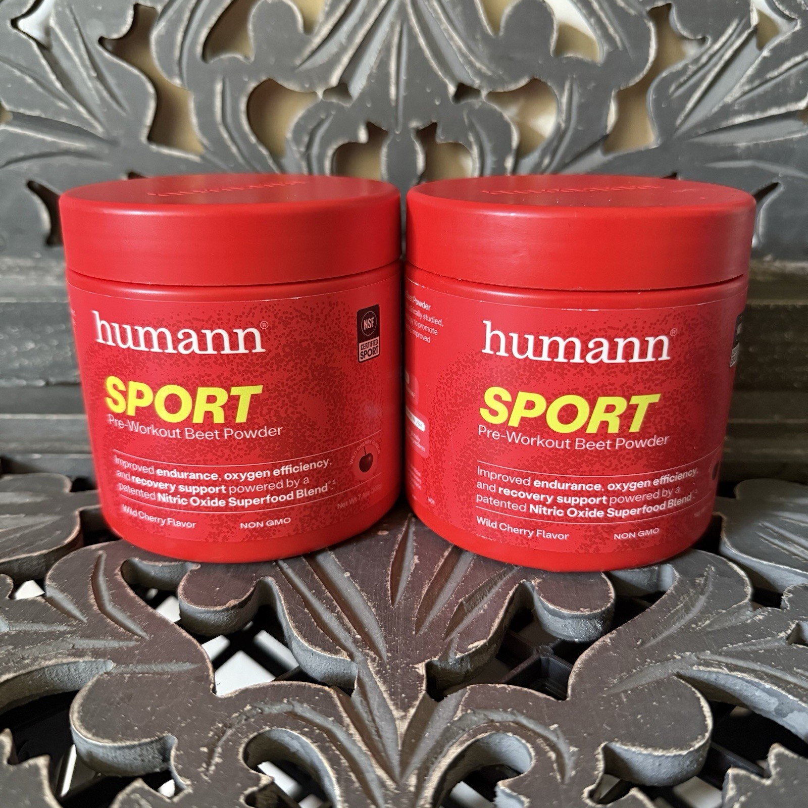 Lot of 2 Humann SPORT Pre-Workout Beet Powder Wild Cherry 7.1oz Sealed NSF 2027