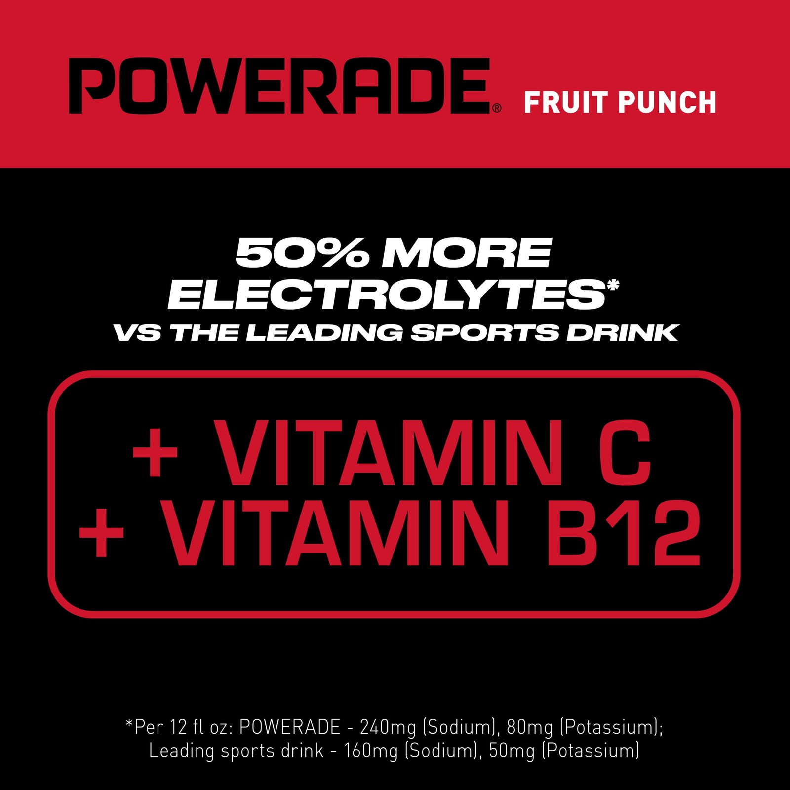 POWERADE 8 Count Fruit Punch Bottled Electrolyte Sports Drink, 20 fl oz