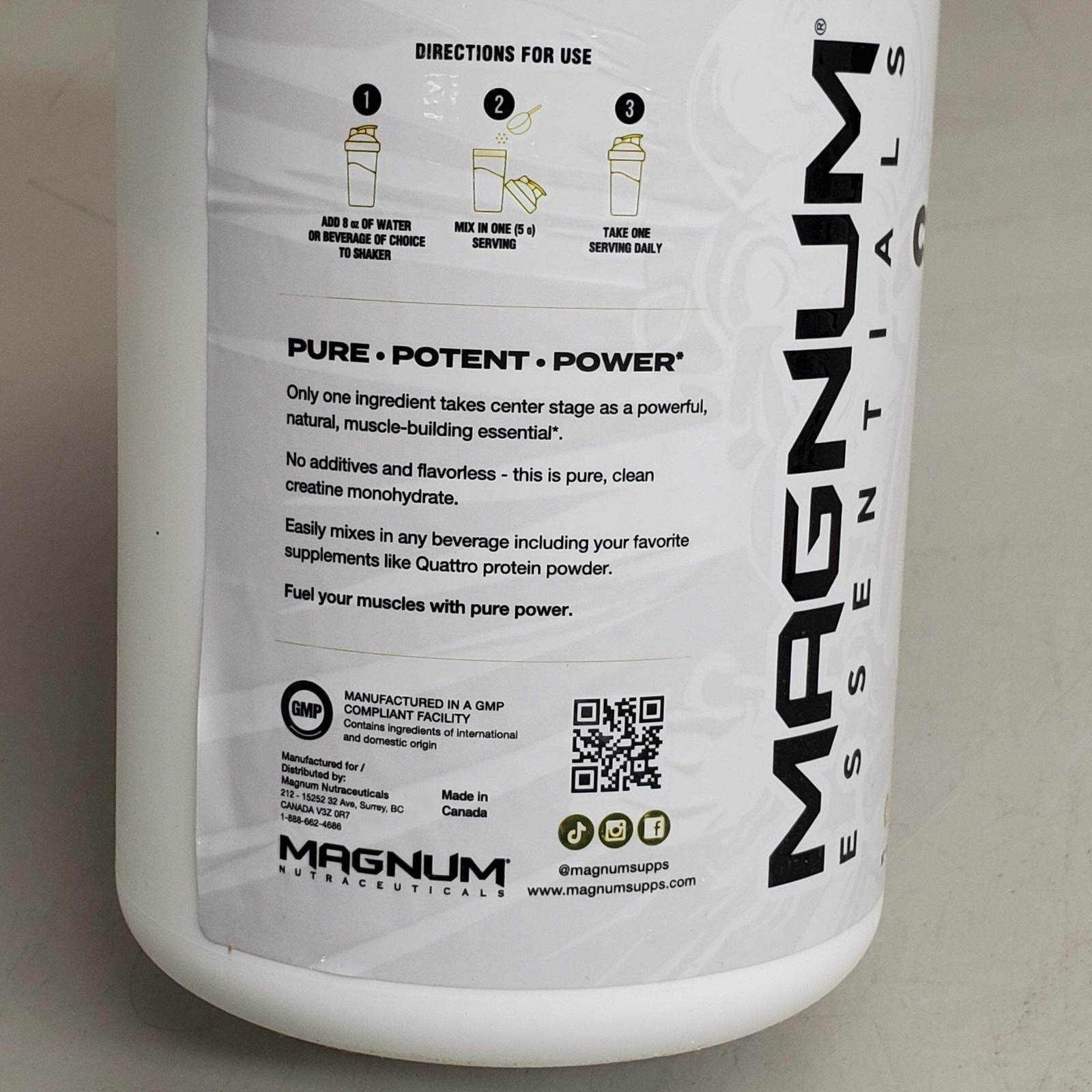 MAGNUM Creatine 100 Pure & Micronized Monohydrate 200 Serv 35.2 oz BB 04/27
