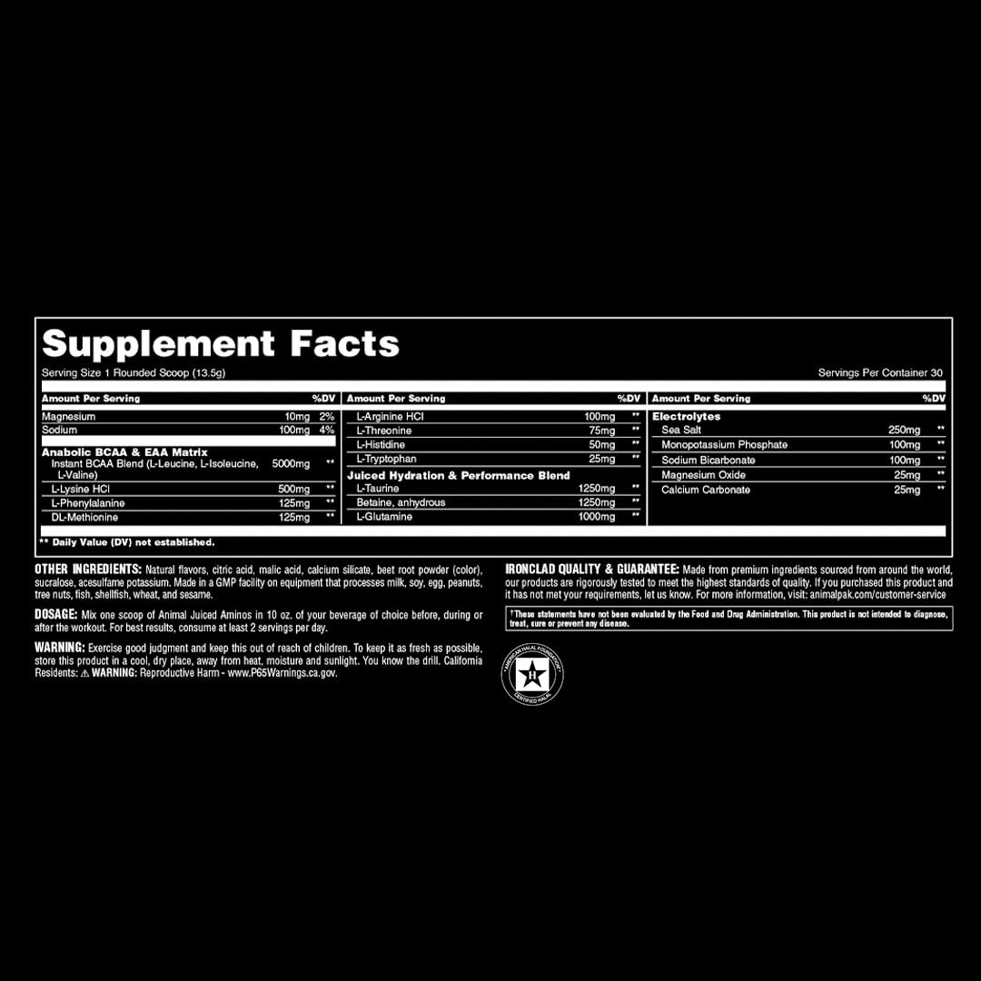 BCAA EAA Amino Acid Powder with Electrolytes & Sea Salt for Recovery – Grape, 30