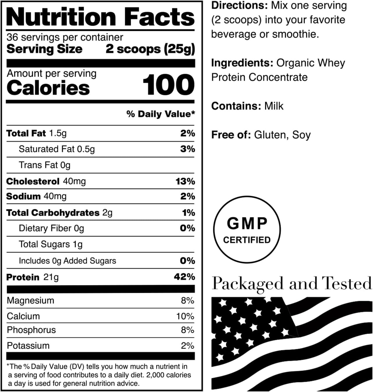 – Classic Whey Protein – 100% Grass-Fed and Grass-Finished – UNFLAVORED – Lecith