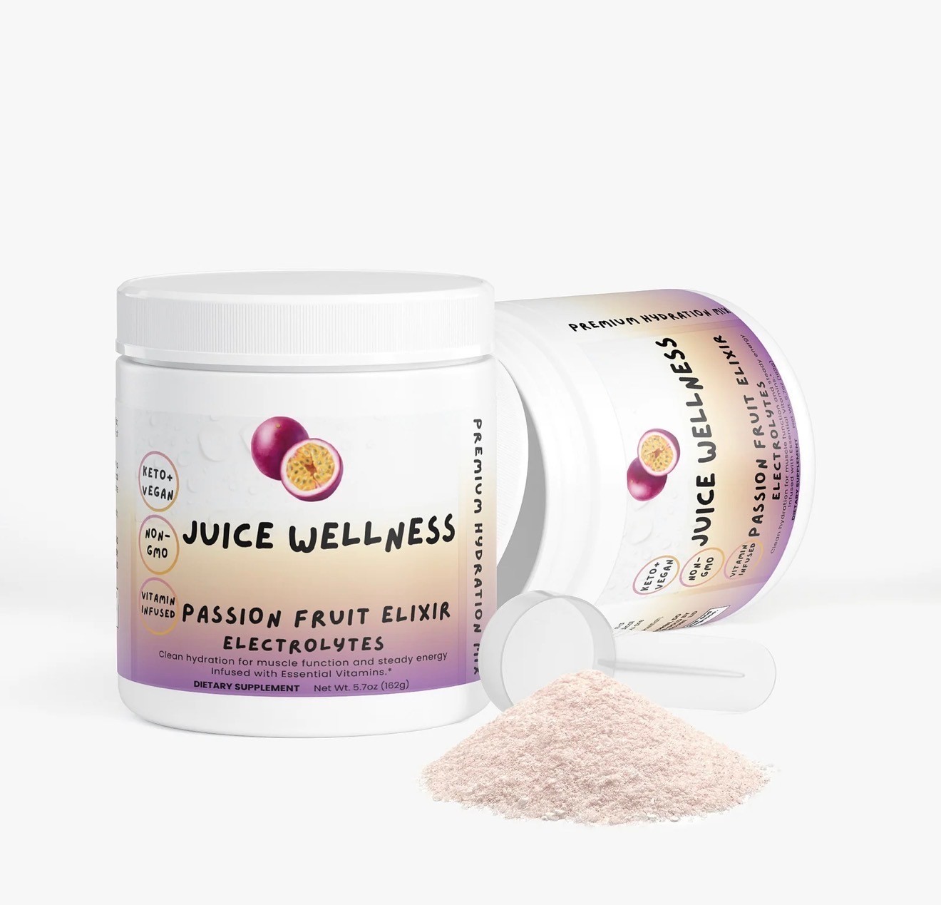 JUICE ELECTROLYTES Passionfruit Elixir-zero sugar, Keto, non-GMO, B Vitamins