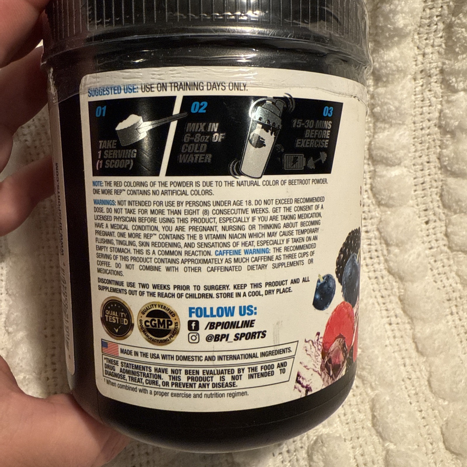 BPI Sports ONE MORE REP Berry Splash Legendary 1.M.R Perform – 25 Serv EXP:05/27