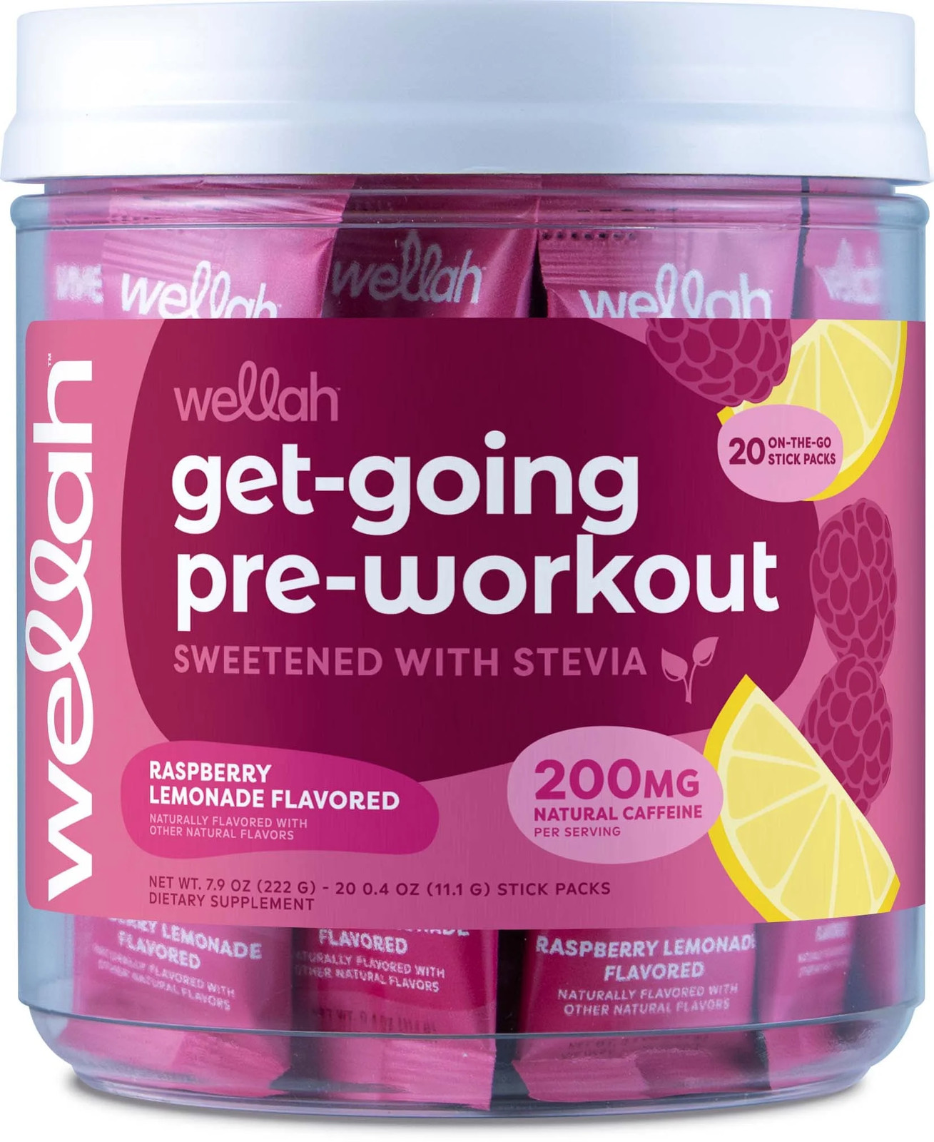 Get-Going Raspberry Lemonade Flavored Pre-Workout Stickpacks (20 Servings)