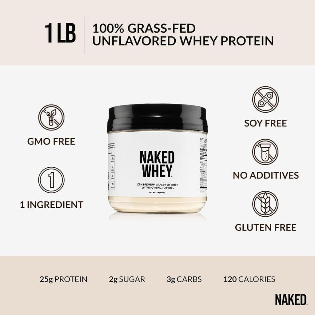 Whey 1Lb – Only 1 Ingredient, Grass Fed Whey Protein Powder, Undenatured, No …