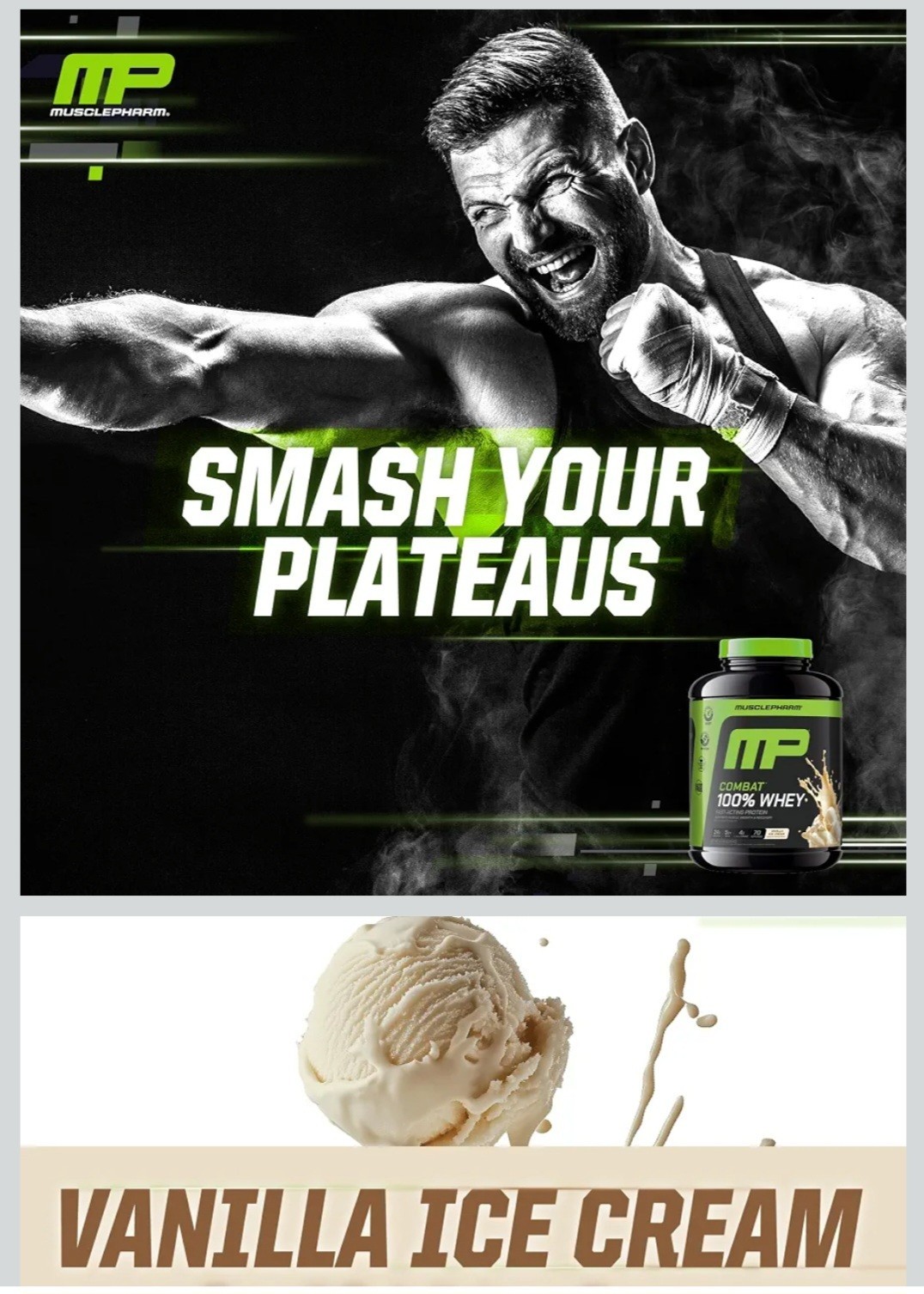 MusclePharm 5-Blend Combat Protein, Vanilla Ice Cream🍦, 25 Servings, 11/2028✨