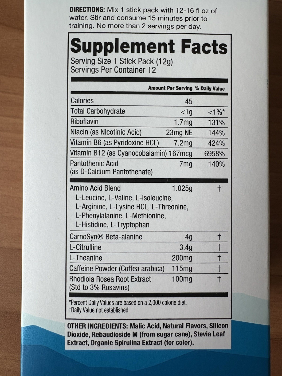 XS Pre Workout Boost 11 Servings Blue Raspberry Flavor