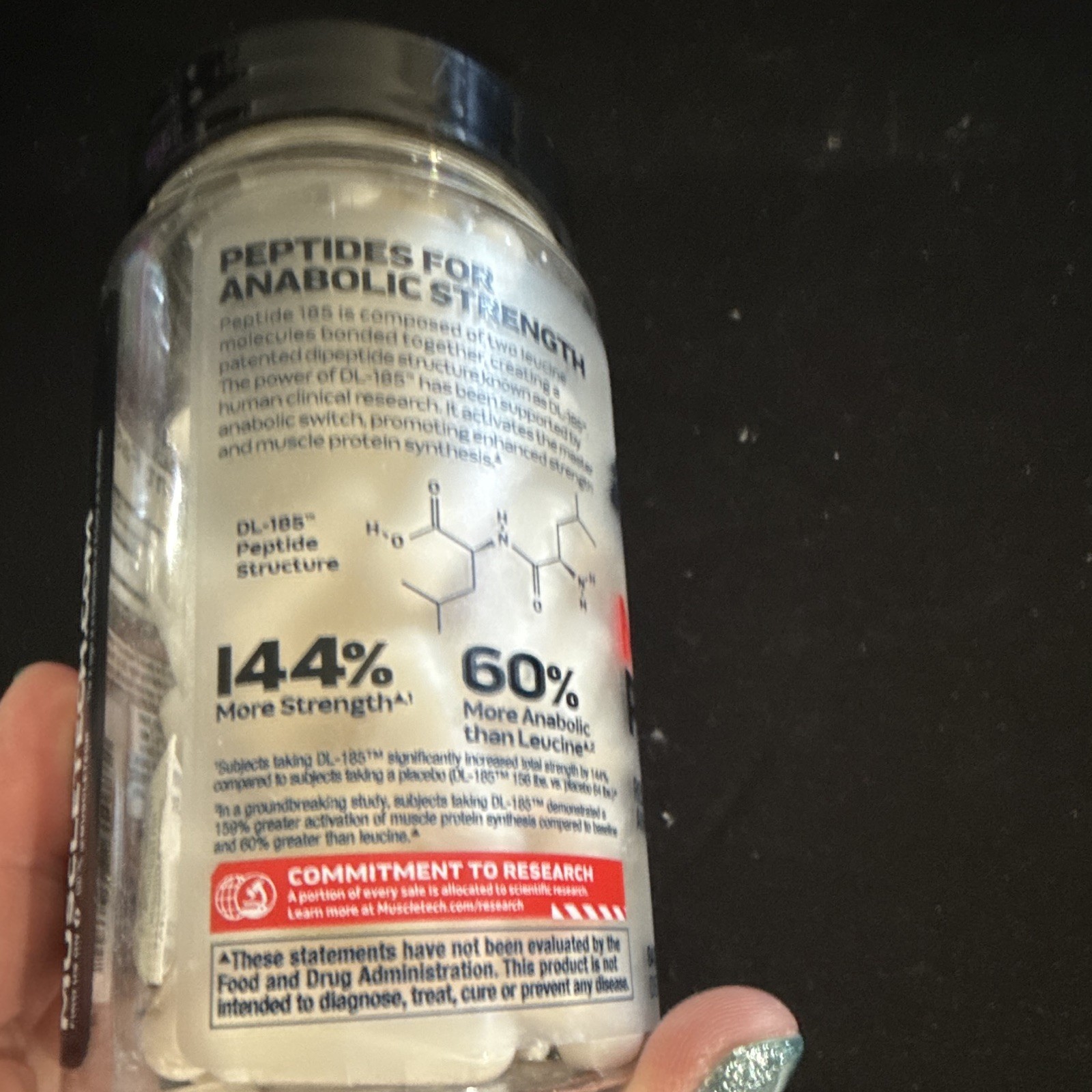 MuscleTech Muscle Peptide DL-185 2000mg Unflavored 84 Capsules Exp APR 2027