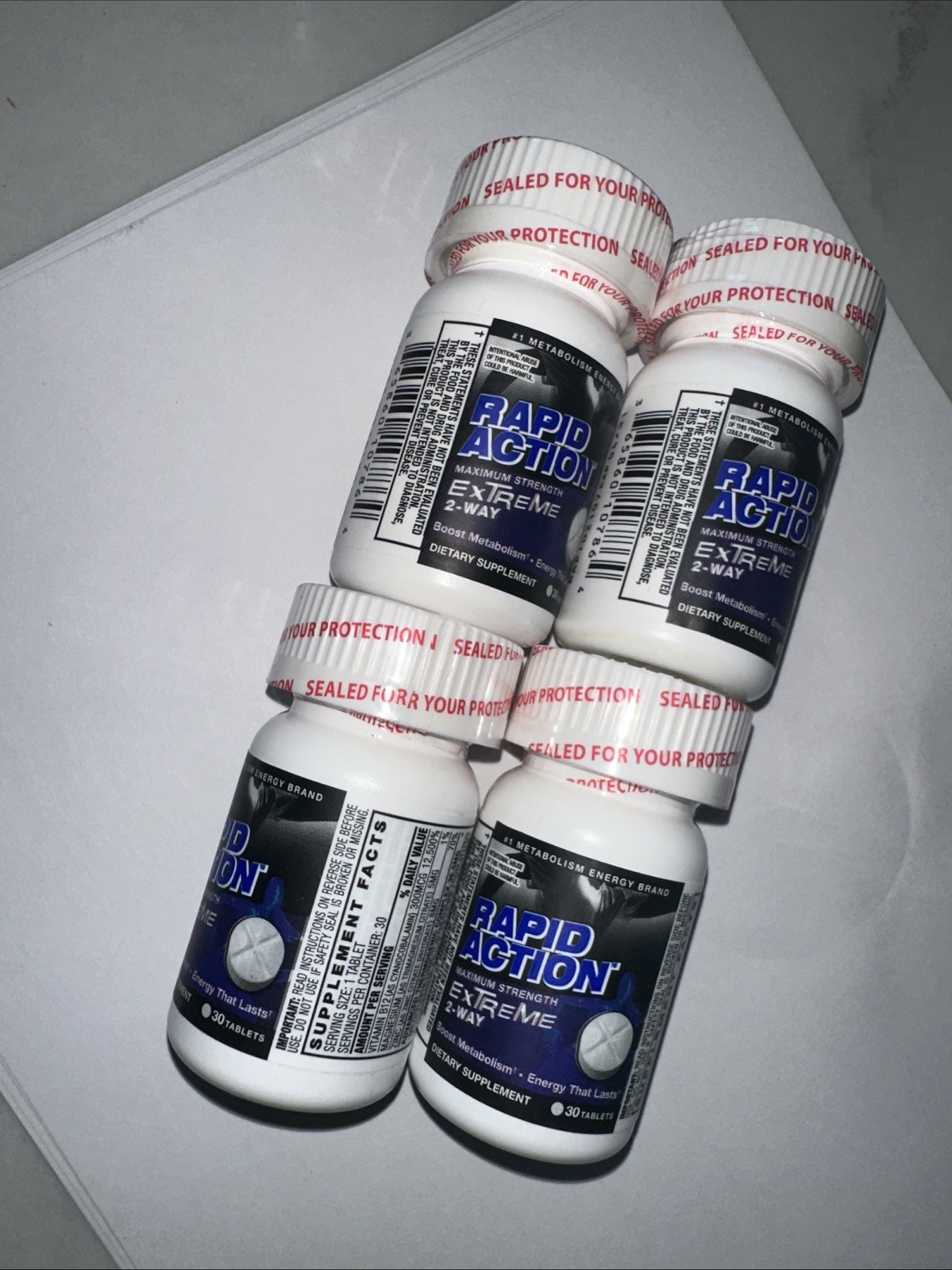 Rapid Action Extreme 2 Way Energy FOCUS MOOD Boost 3 SEALED 30ct Bottles 90 Tabs