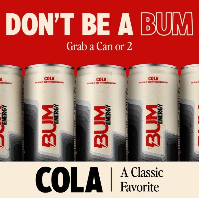 BUM Energy Drink Cola 112mg Natural Caffeine 12 oz 12 Pack, Flash Sale