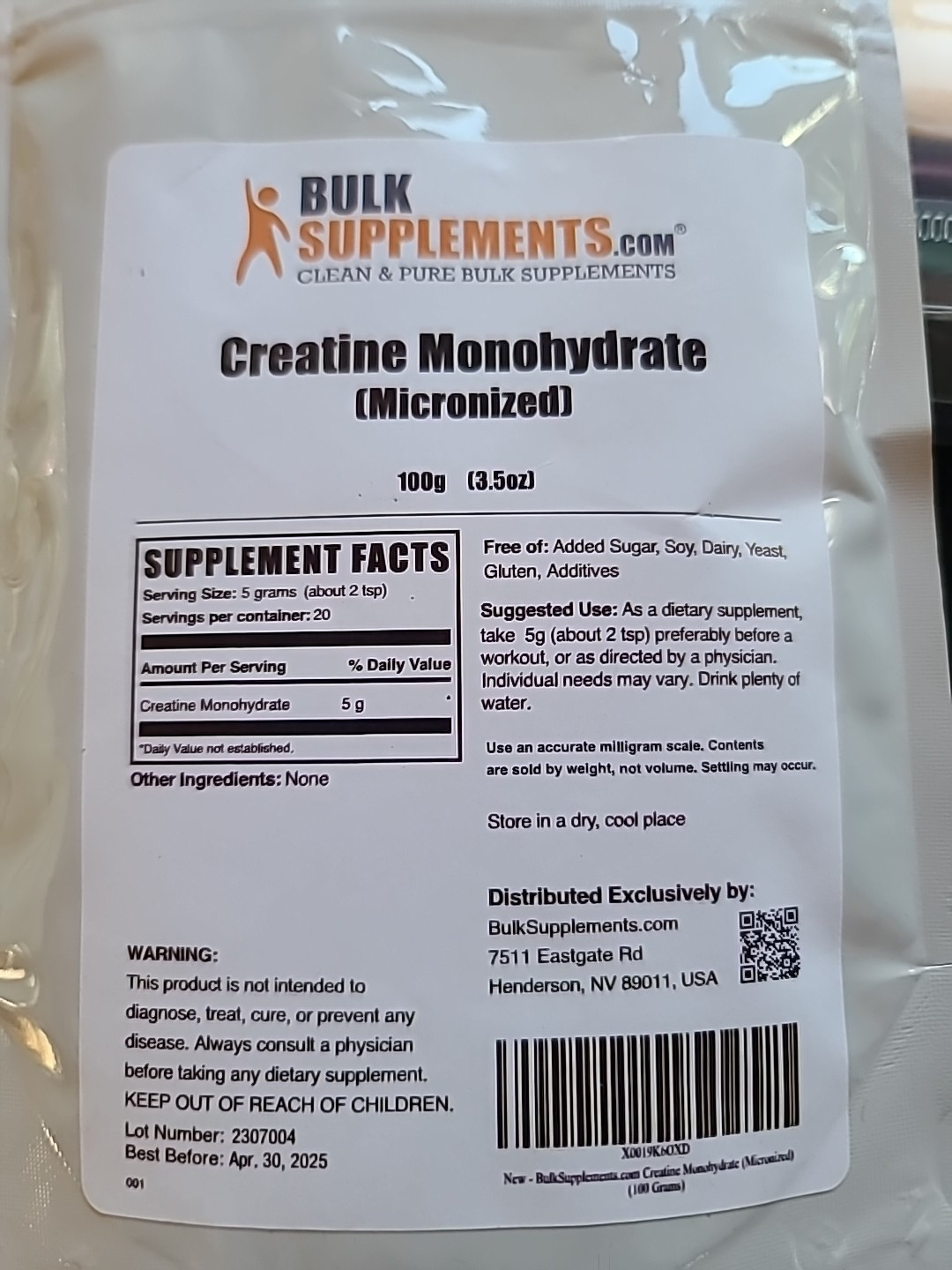 10 Pac) BulkSupplements CM-1KG Pure Micronized Creatine Monohydrate Powder – 1kg