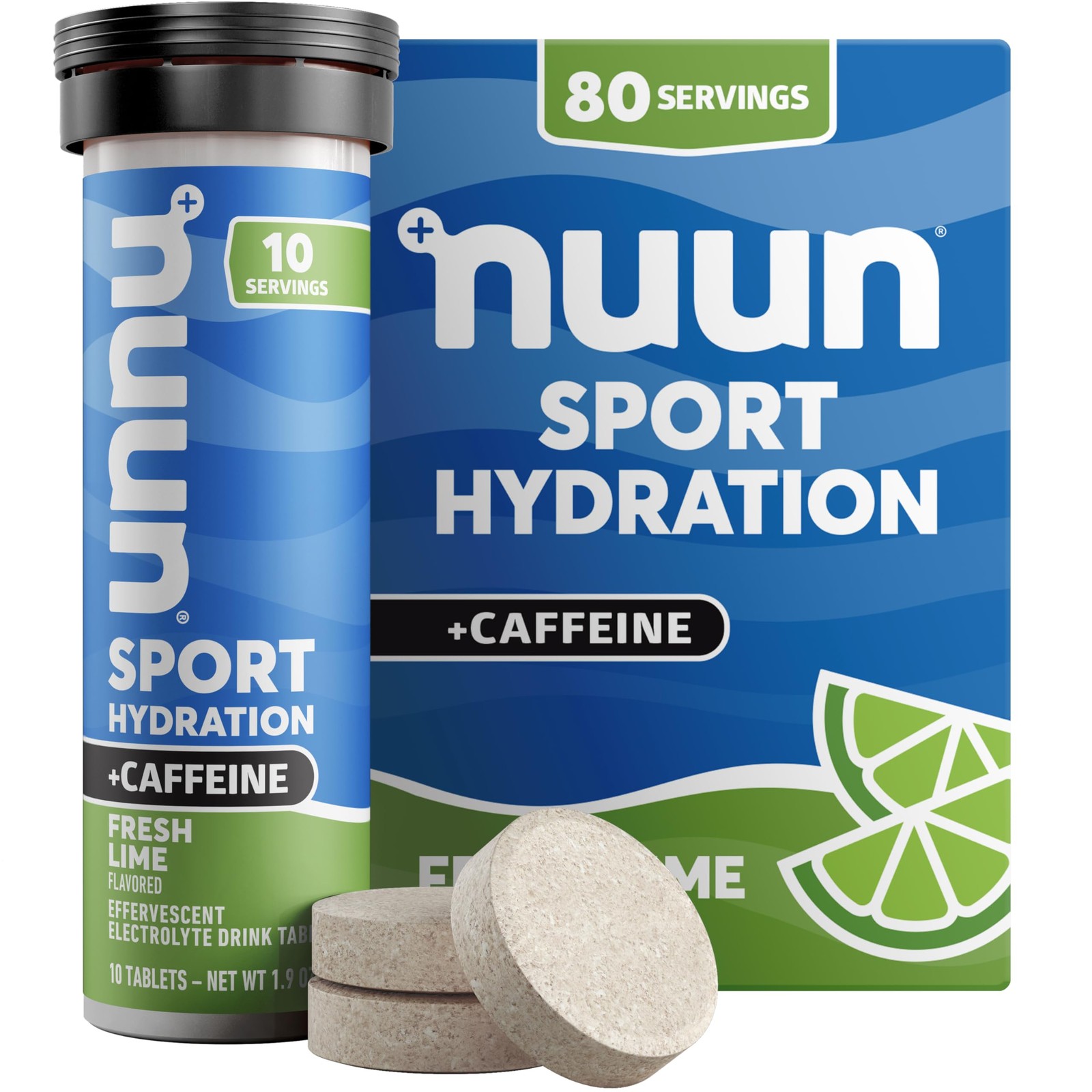 Nuun Electrolyte Drink Tabs Energy Fresh Lime 8 Count 1.9 Ounce 1170108 Nefl 8