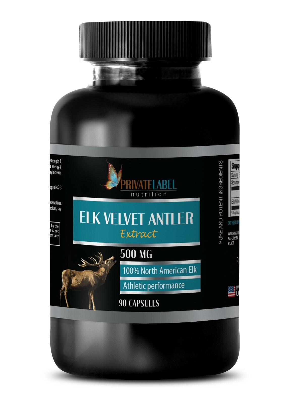 Deer Antler Velvet Extract Powder – Elk Velvet Antler 500mg (90 Capsules, 1 Bot)
