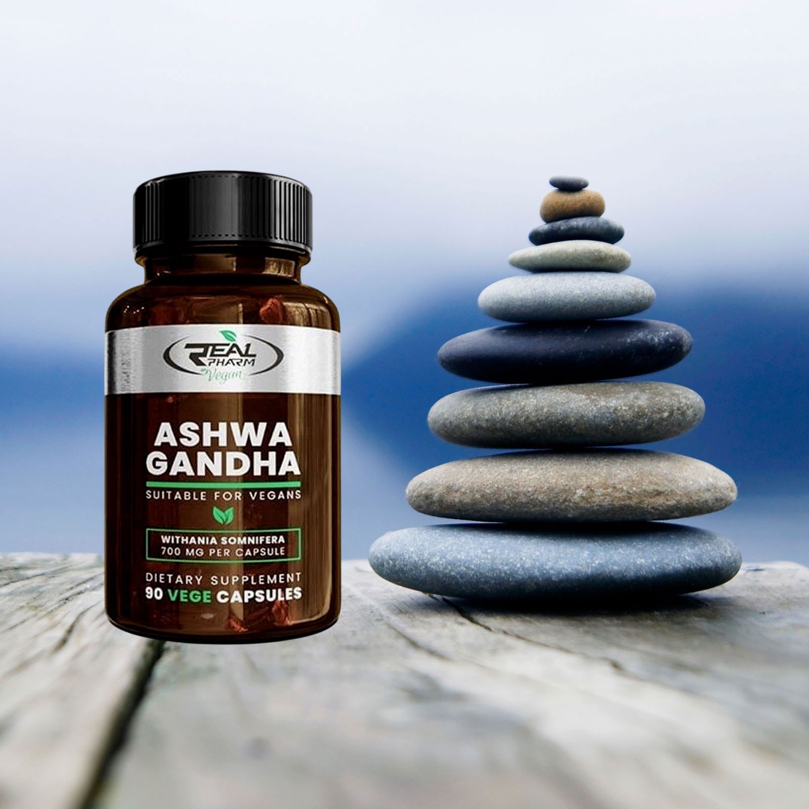Ashwagandha 700mg – 90 – 360 Vegan Caps – Stress Relief, Sleep, Energy & Libido