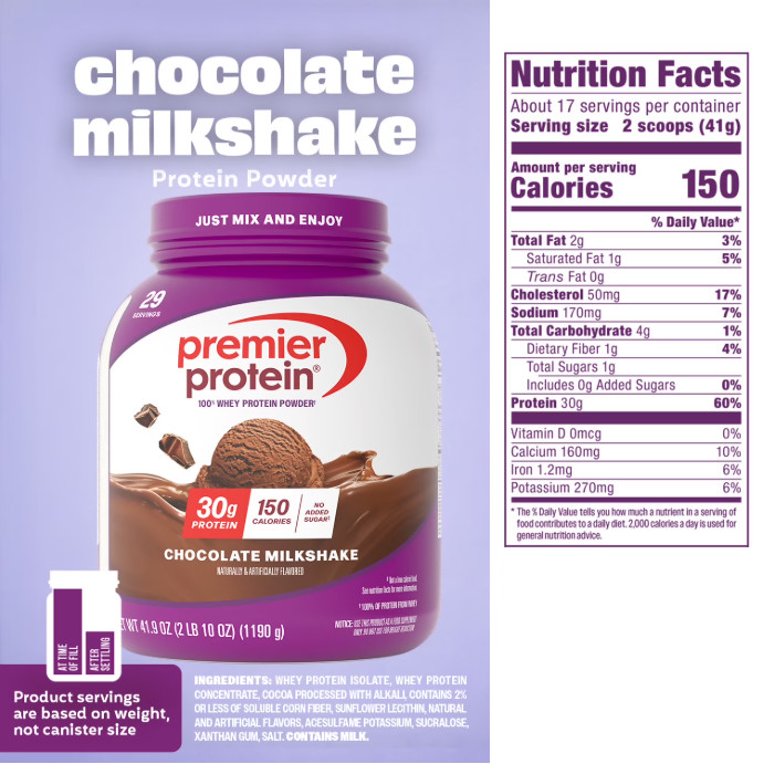 Premier Protein 100% Whey Protein Powder Chocolate 30g Protein 29 Servings