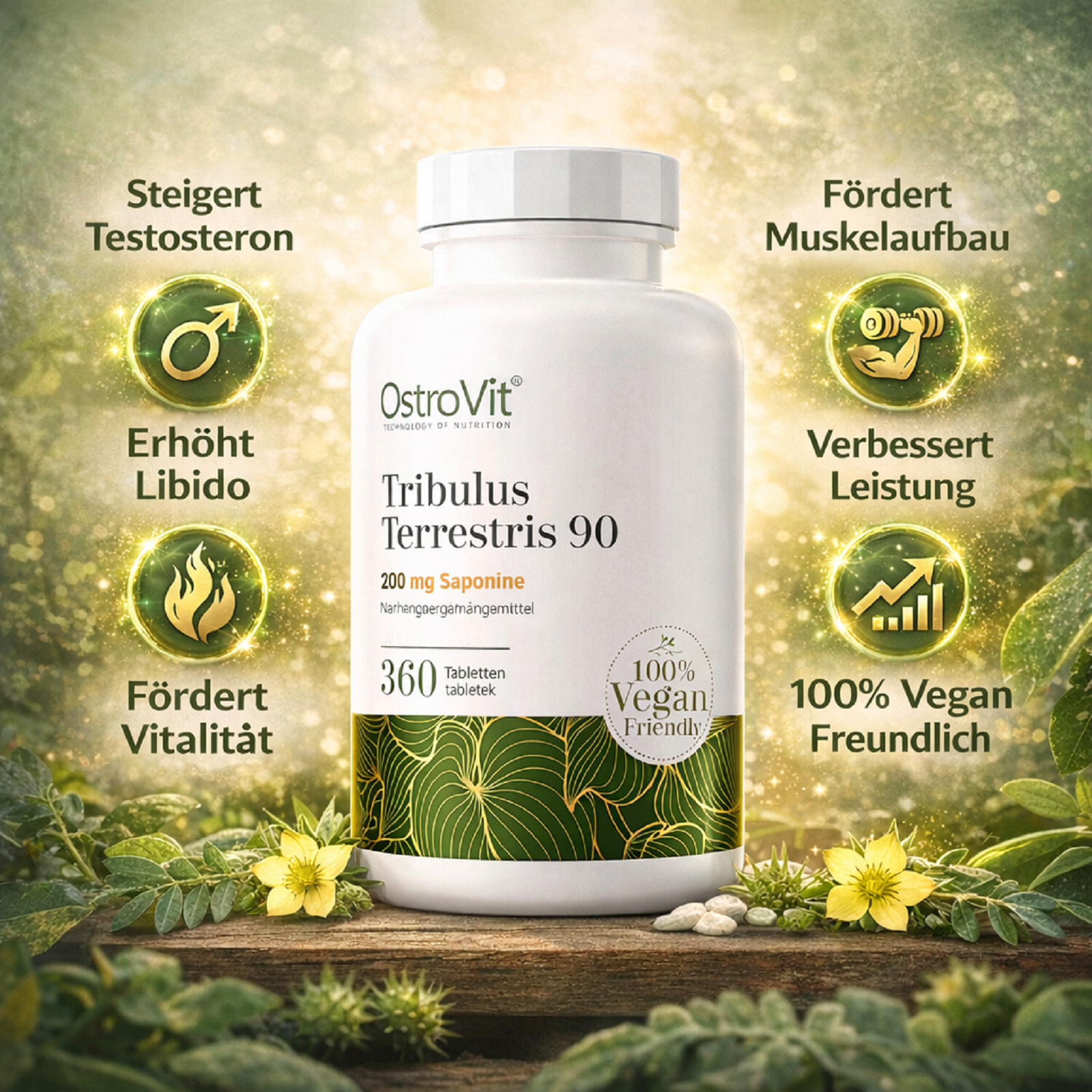 TRIBULUS TERRESTRIS 90 – 360 TAB -Improves sleep, strength and muscle growth