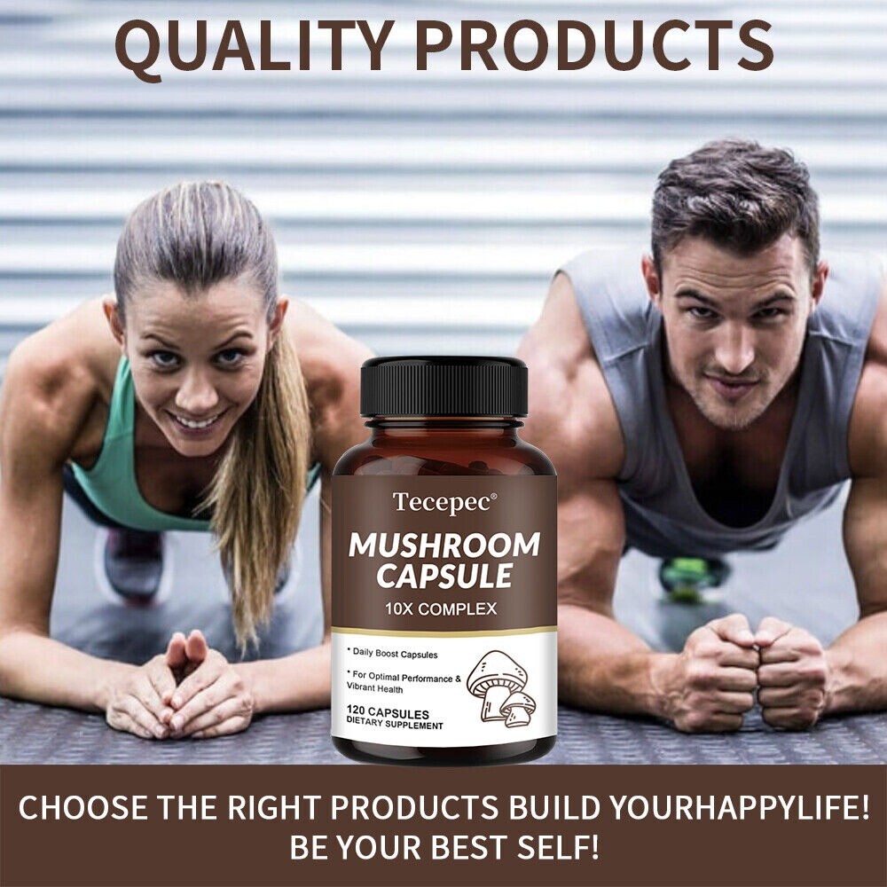 10x Mushroom Complex Supplement, Lions Mane, Reishi, Shiitake, Immune Capsule