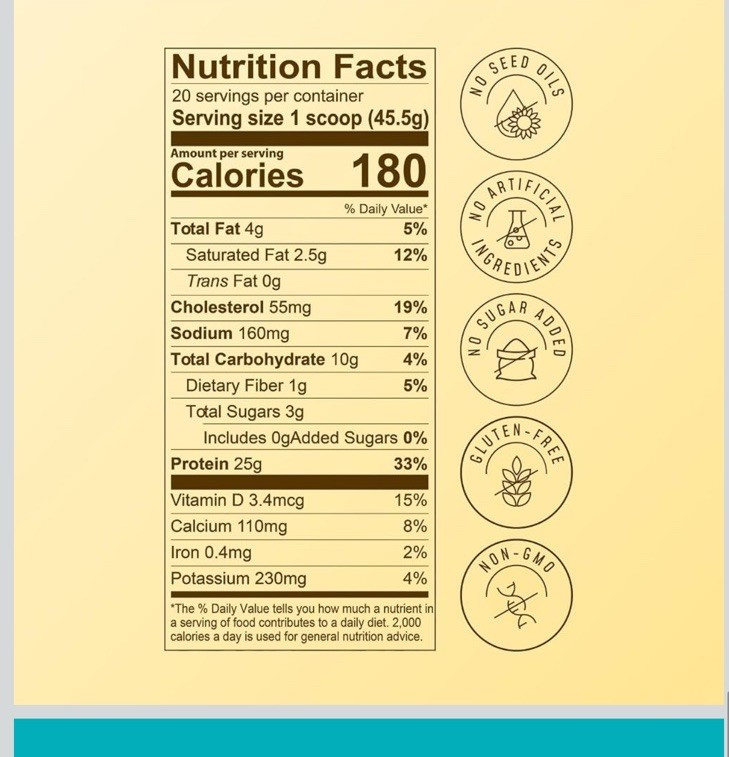 FlavCity Banana Bread Protein Smoothie Powder 910g Grass Fed Non-GMO Gluten-Free
