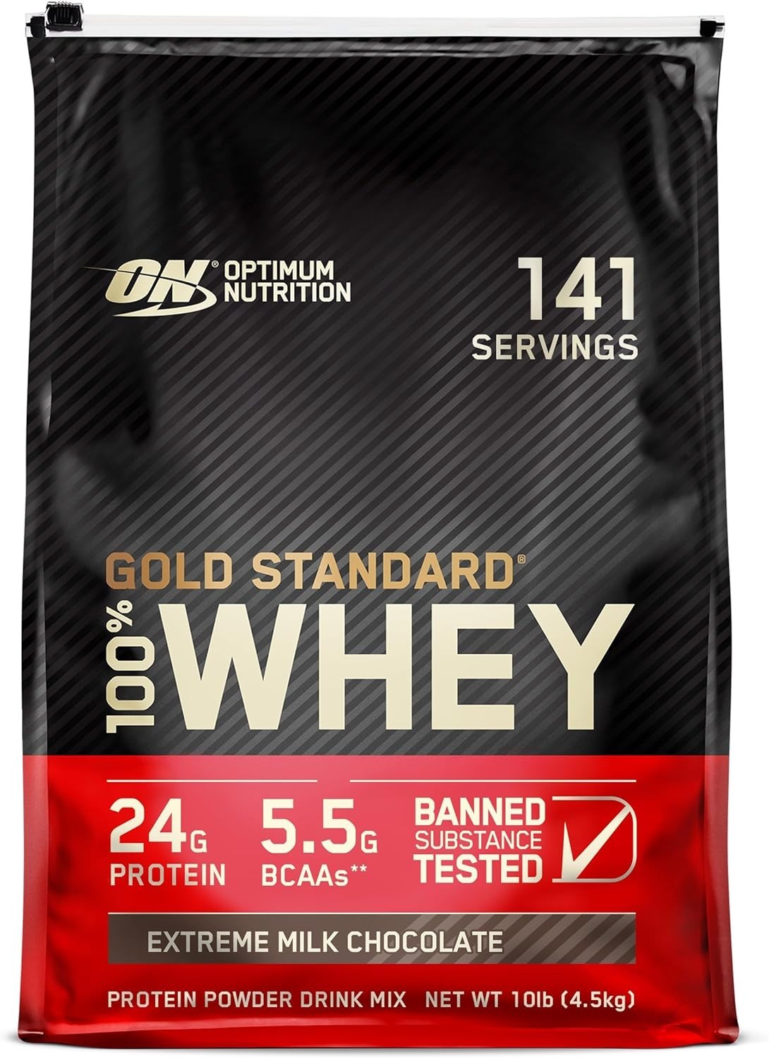 Optimum Nutrition Whey Protein, Extreme Milk Chocolate, 10Lbs, 5Lbs, 2Lbs