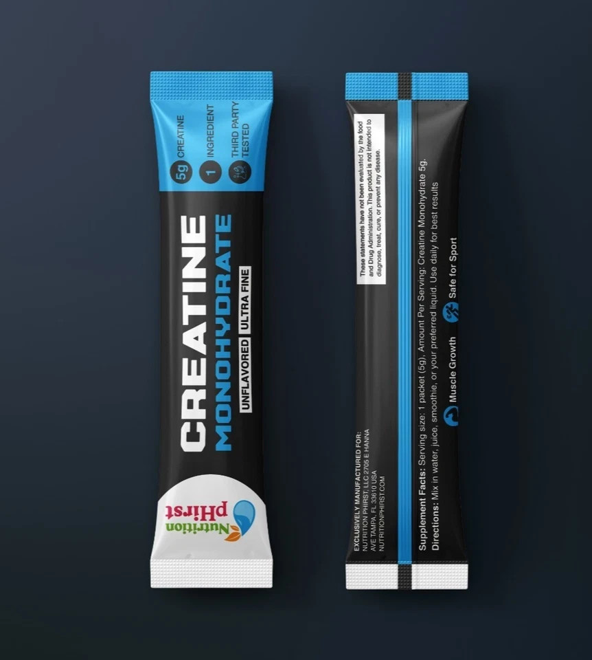 Creatine Monohydrate (Micronized) Powder – 5g per Serving 30sticks Free Shipping