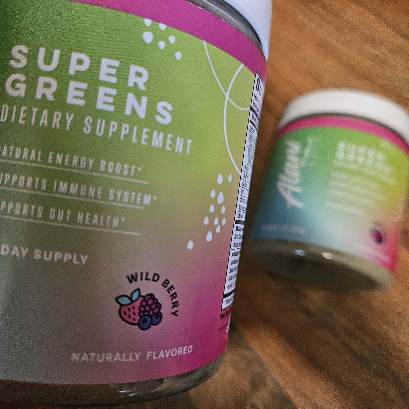 2 Alani Nu Wild Berry Super Greens Smoothie Mix 40+ Vitamins Energy Immune 8.2oz
