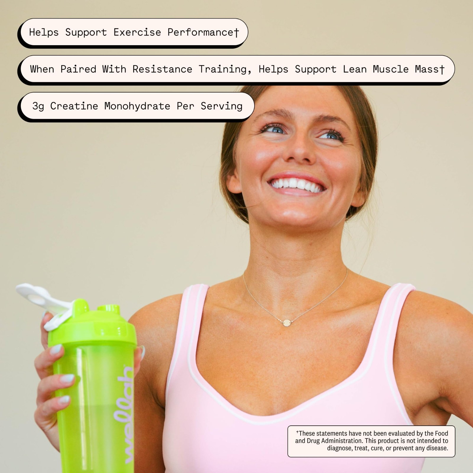 Creatine Monohydrate for Women – Strawberry Lemonade Flavor, 50 Servings, Dandel